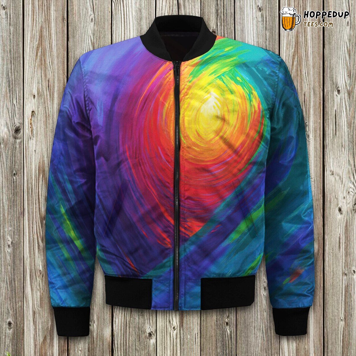 Burst of Colors Palette Winter Bomber Jacket Artistic Elegance Statement