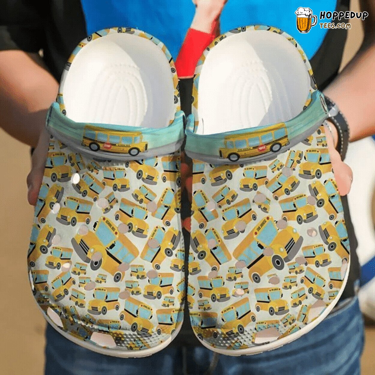 Bus Driver BD Pattern Themed Comfortable Stylish Unique Clog Shoes