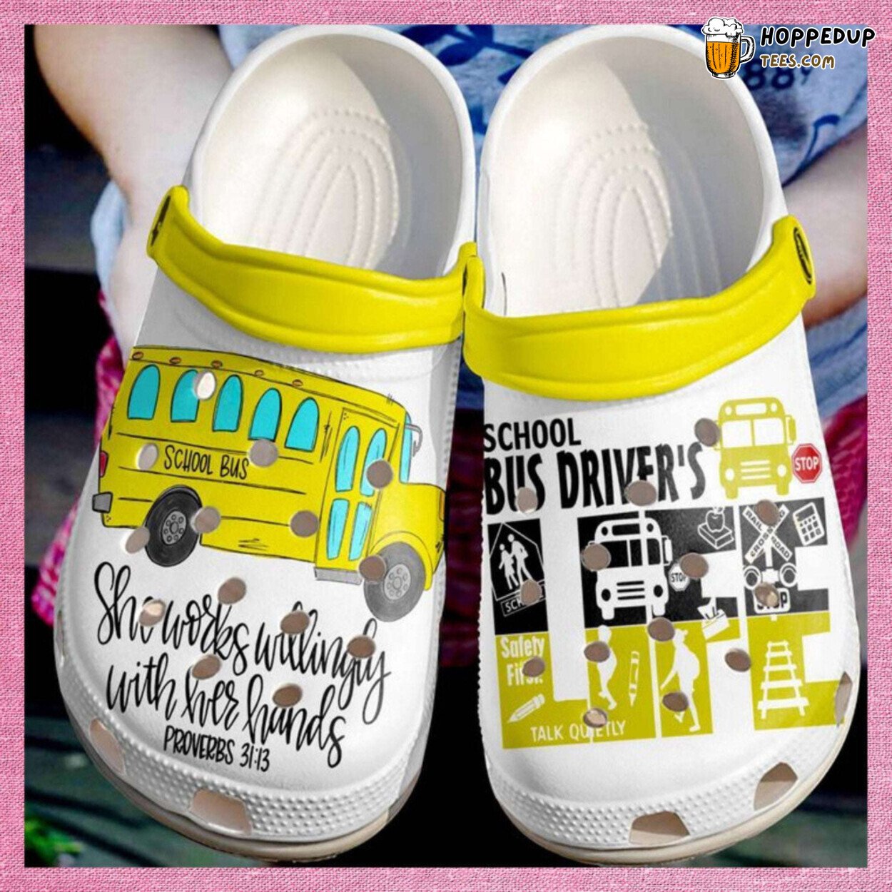Bus Driver Life Theme Rubber Clogs Shoes Comfortable Professional Footwear