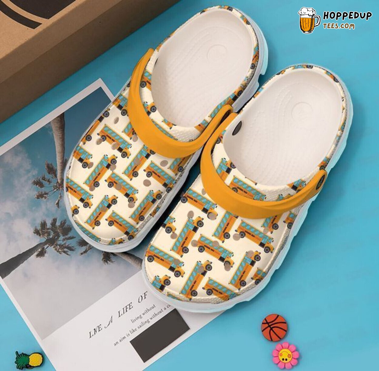 Bus Driver Pattern Themed Comfortable Unique Design Clog Shoes