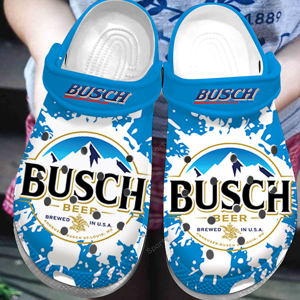 Busch Beer Brewed USA Blue Clogs Outdoor Shoes HU