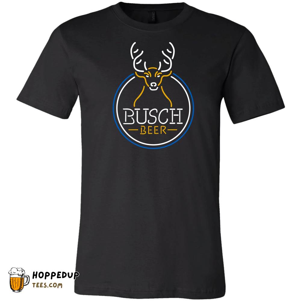 Busch Beer Deer Circle Black T-Shirt Bold Design HU