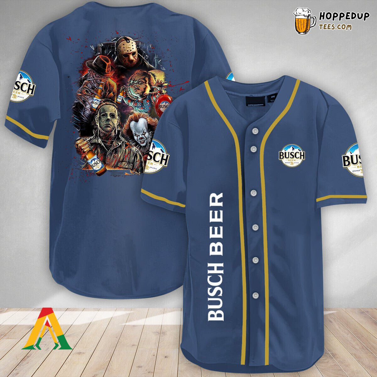 Busch Beer Halloween Horror Characters Unique Baseball Jersey Theme
