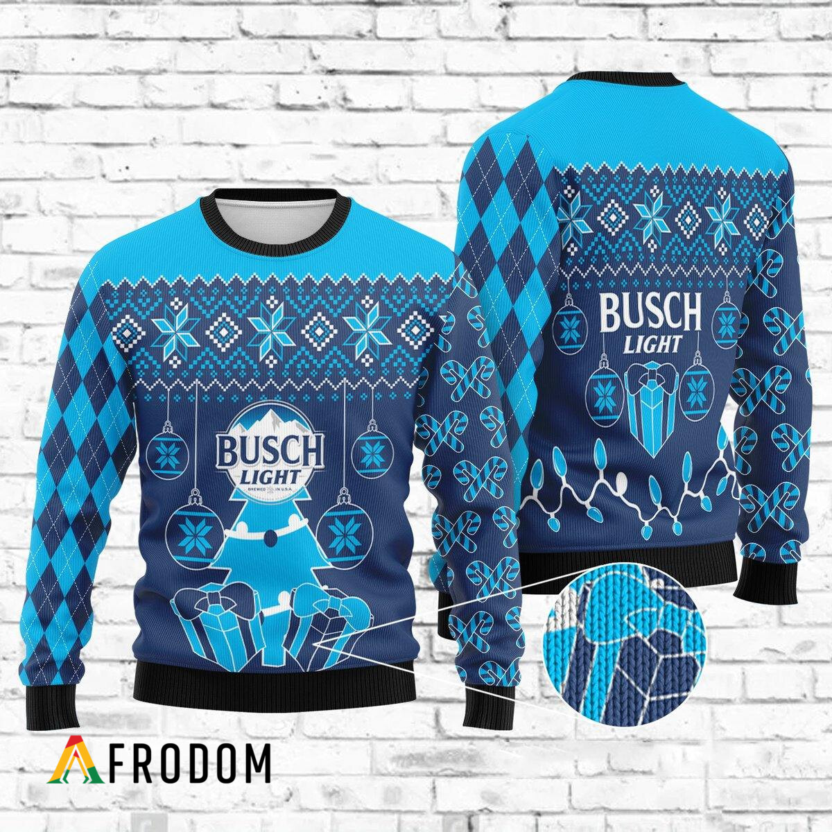 Busch Beer Holiday Edition Christmas Sweater HU