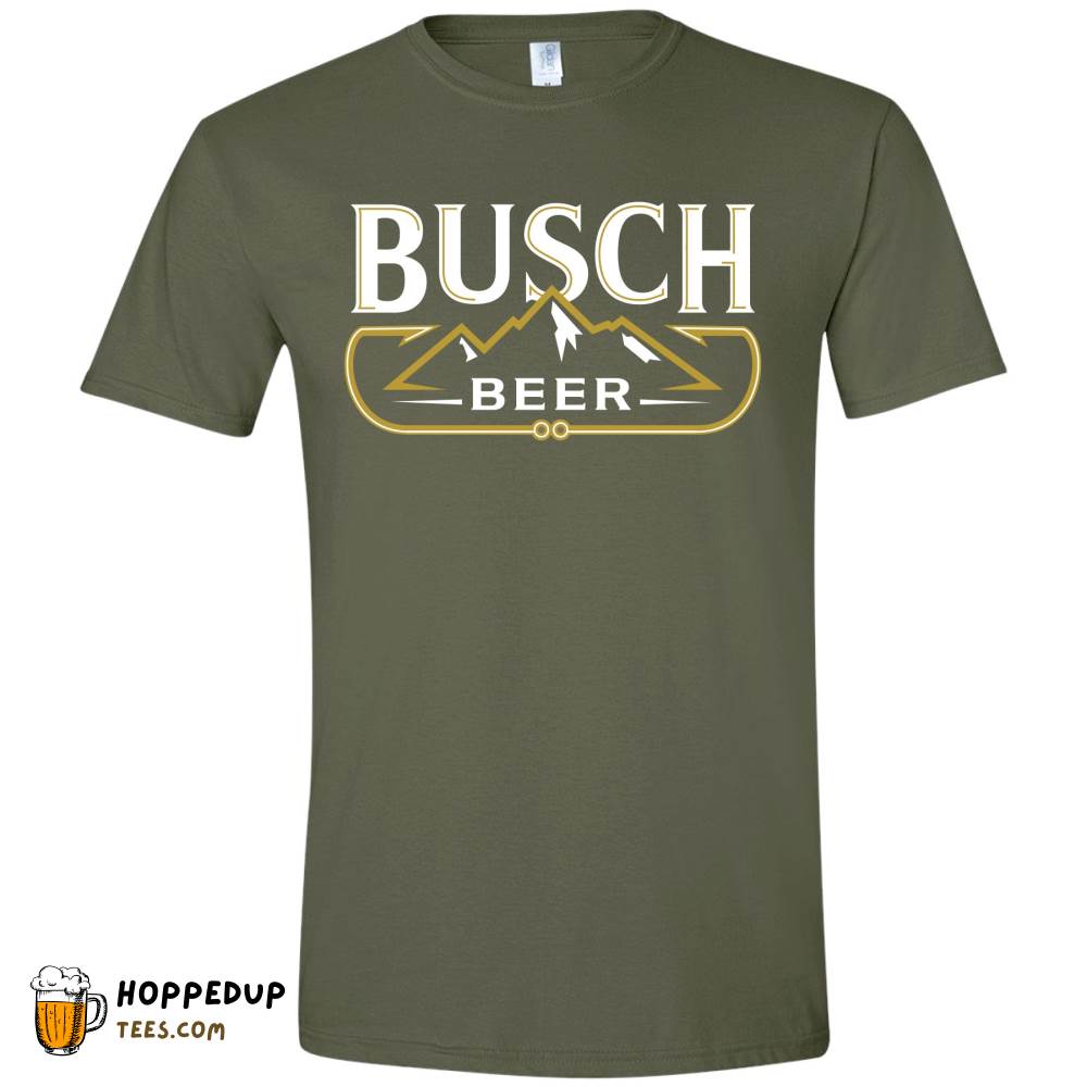 Busch Fishing Military Green Tee Catchy Design HU