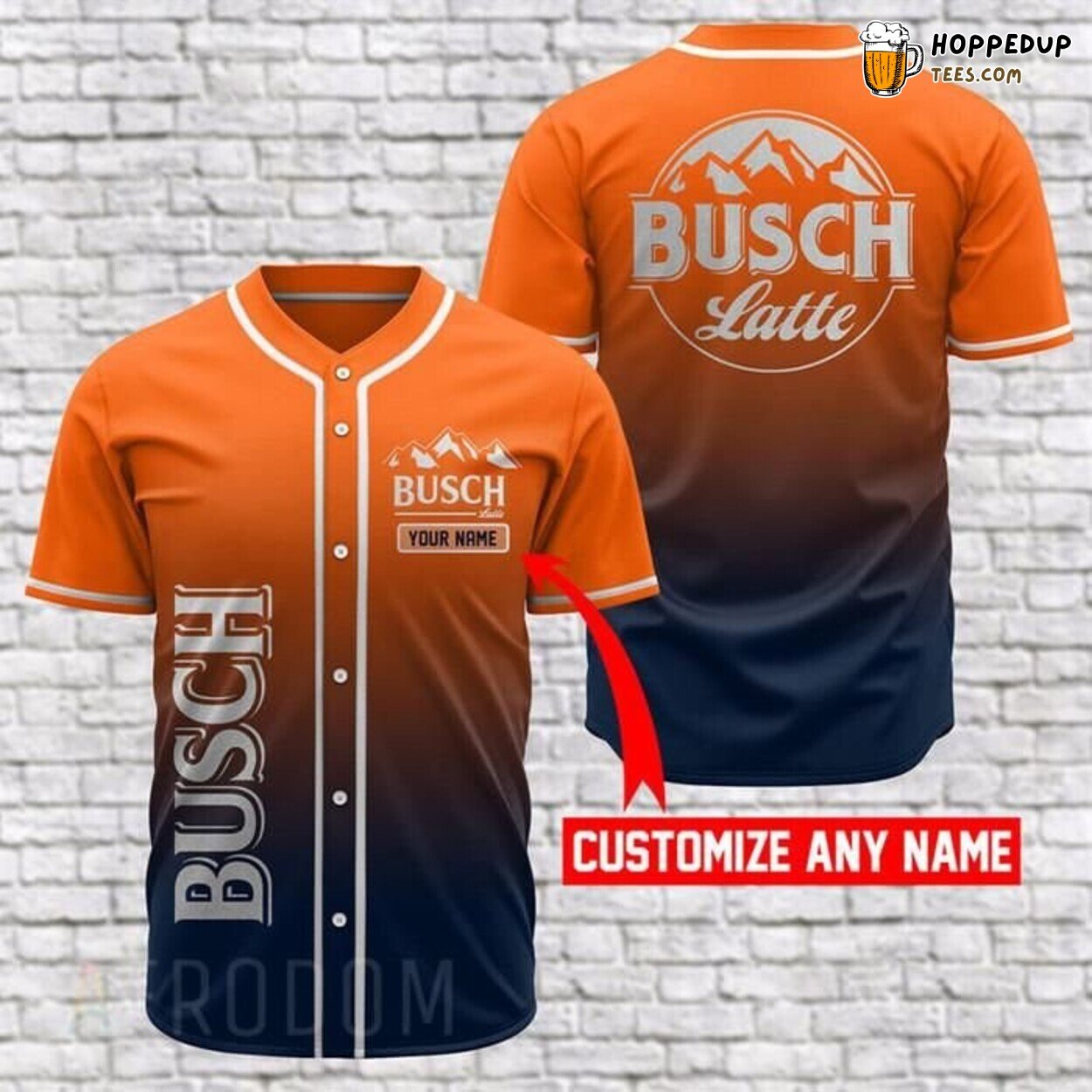 Busch Latte Custom Humor Baseball Jersey Shirt Coffee Beer Hybrid