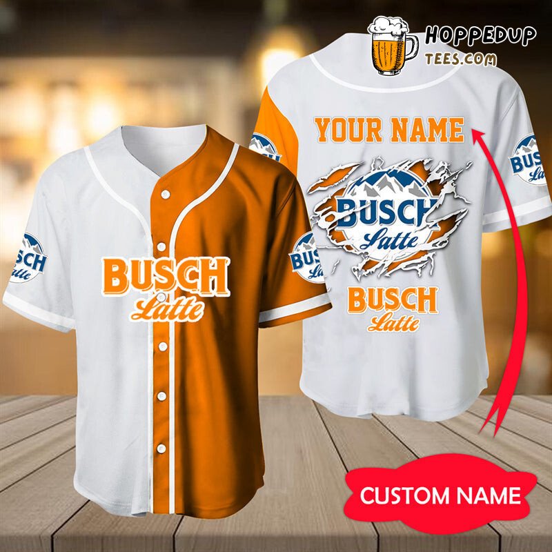 Busch Latte Inspired Baseball Jersey Personalized Unique Design Edition