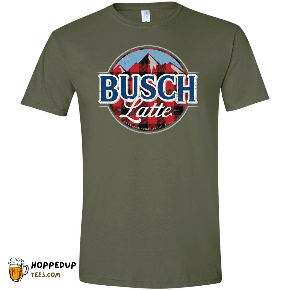 Busch Latte Plaid Military Green Tee HU