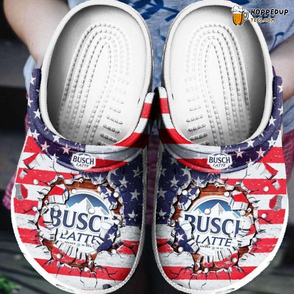 Busch Latte Themed Clog Shoes Unique Beverage Inspired Comfortable Design