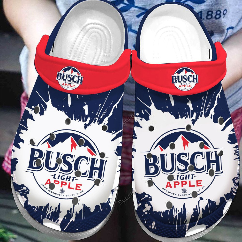 Busch Light Apple Navy Red Clogs Shoes HU