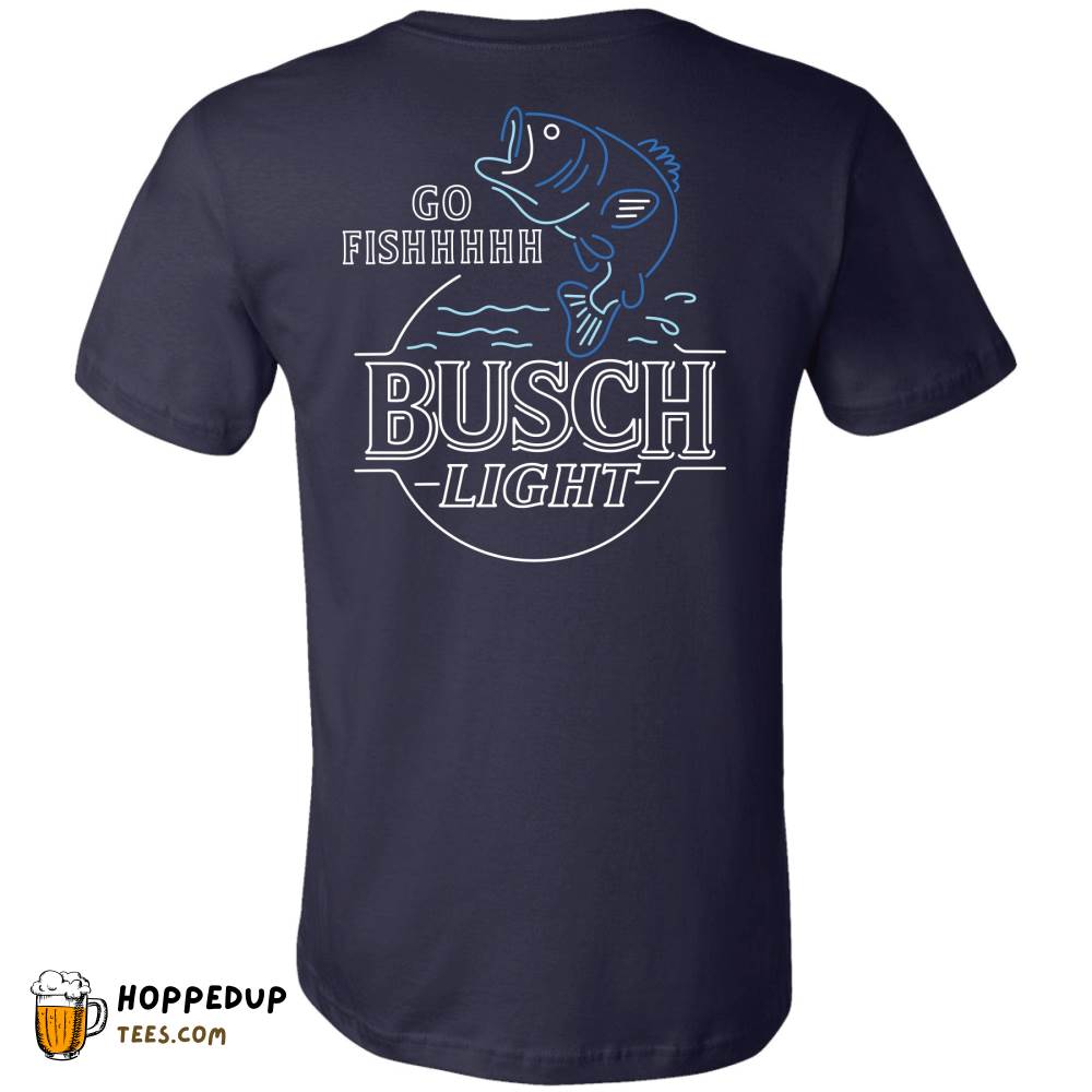 Busch Light Beer Bass Neon Sign Navy T-Shirt HU
