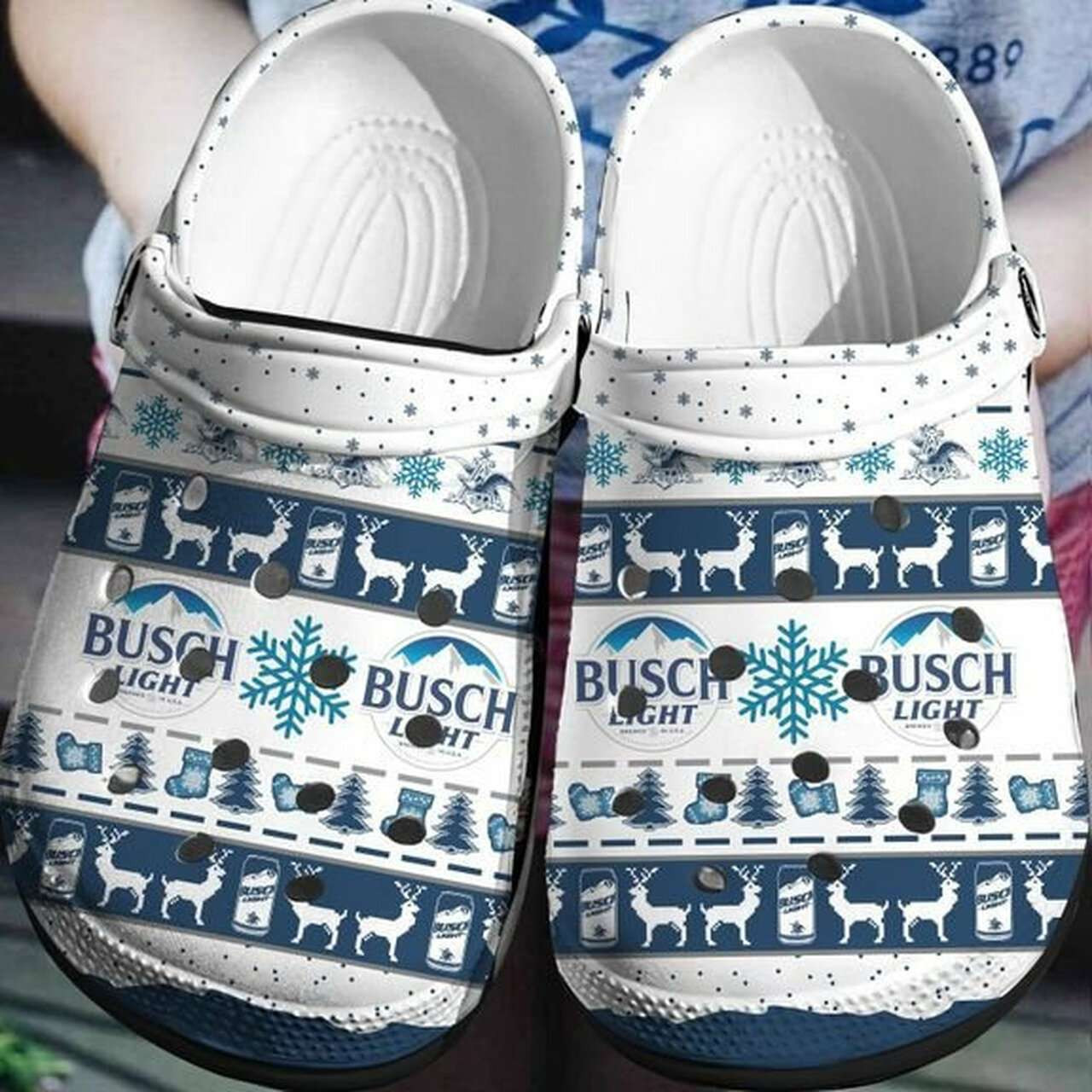 Busch Light Beer Christmas Crocband Clog Shoes HU