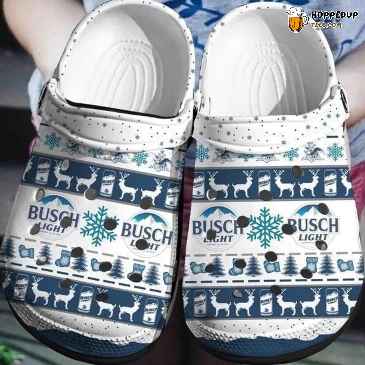 Busch Light Beer Christmas Ugly Pattern Comfortable Clog Shoes