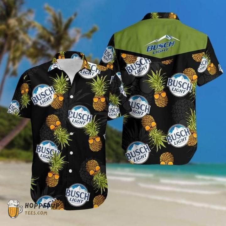 Busch Light Beer Dark Green Hawaiian Shirt