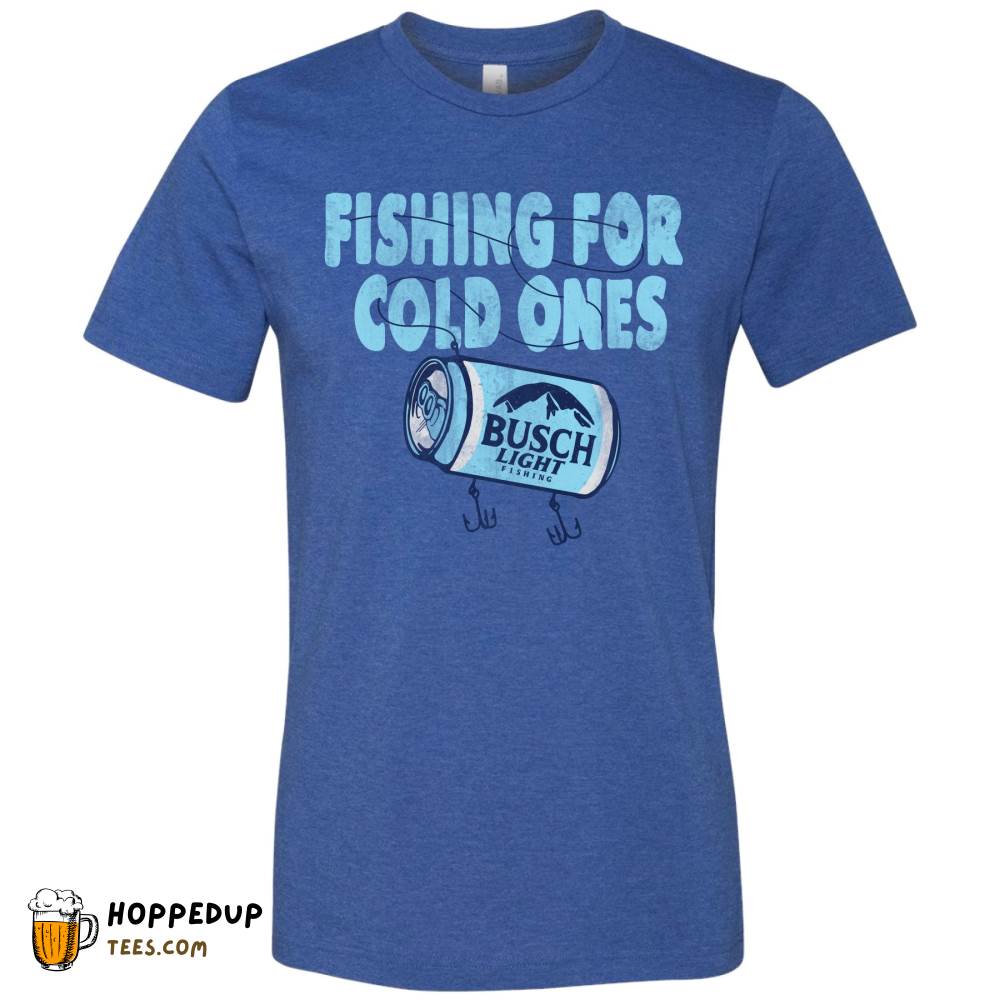 Busch Light Beer Fishing for Cold Ones Heather Royal Tee HU