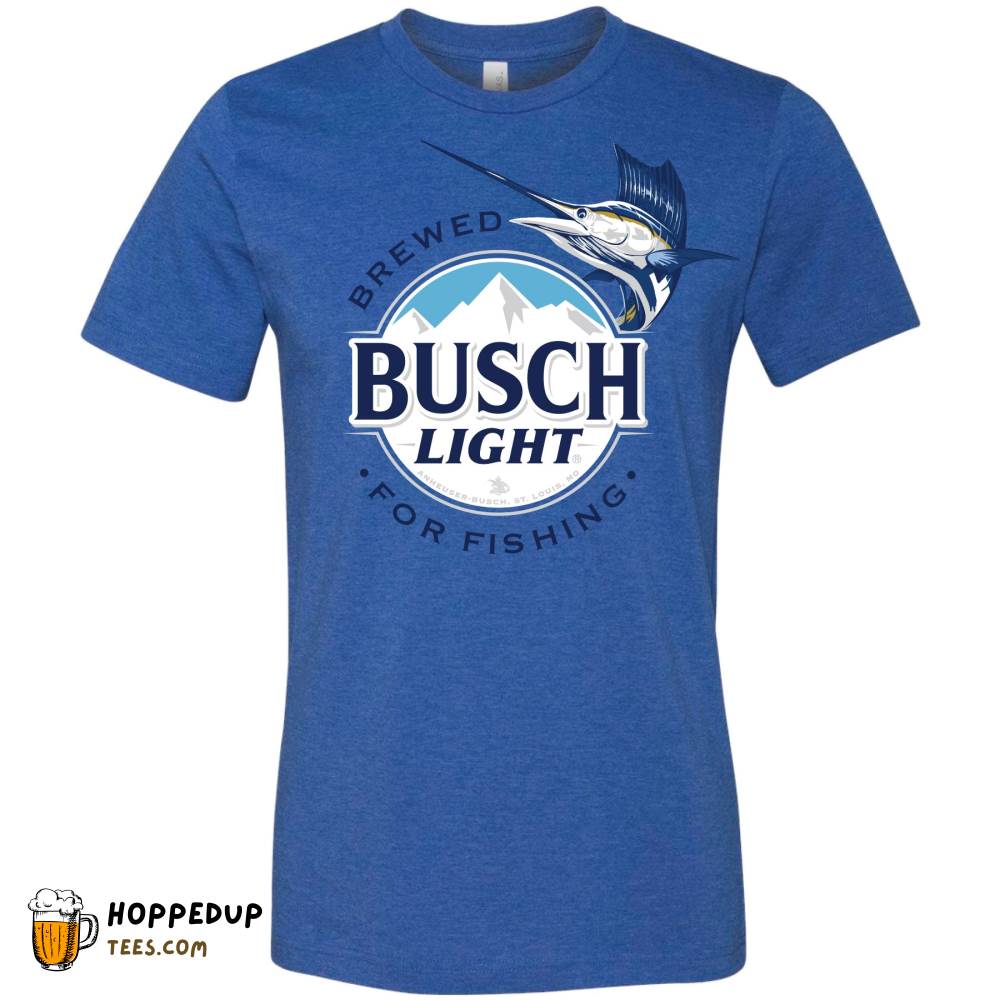 Busch Light Beer Fishing Sailfish Heather Royal Tee HU