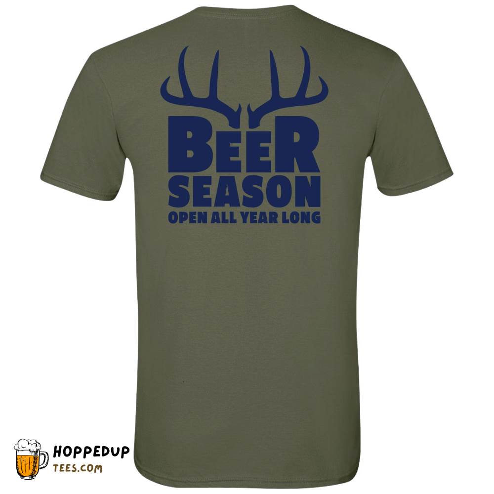 Busch Light Beer Hunting Beer Season Military Green T-Shirt HU