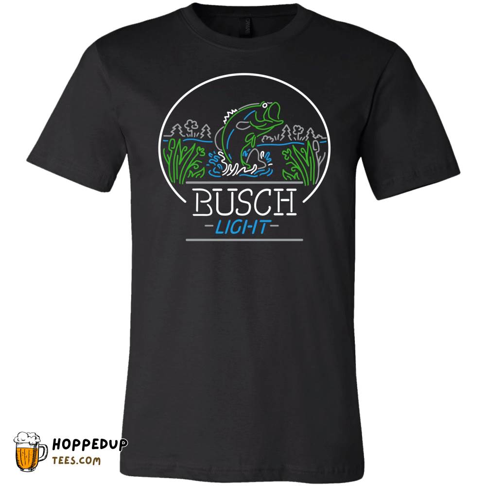 Busch Light Beer Neon Bass Oval Dark Heather T-Shirt HU