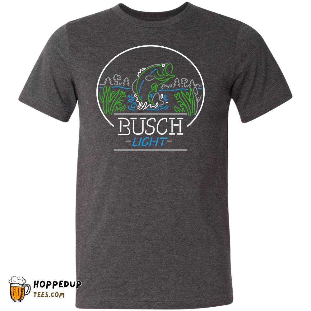 Busch Light Beer Neon Bass Oval Dark Heather T-Shirt HU