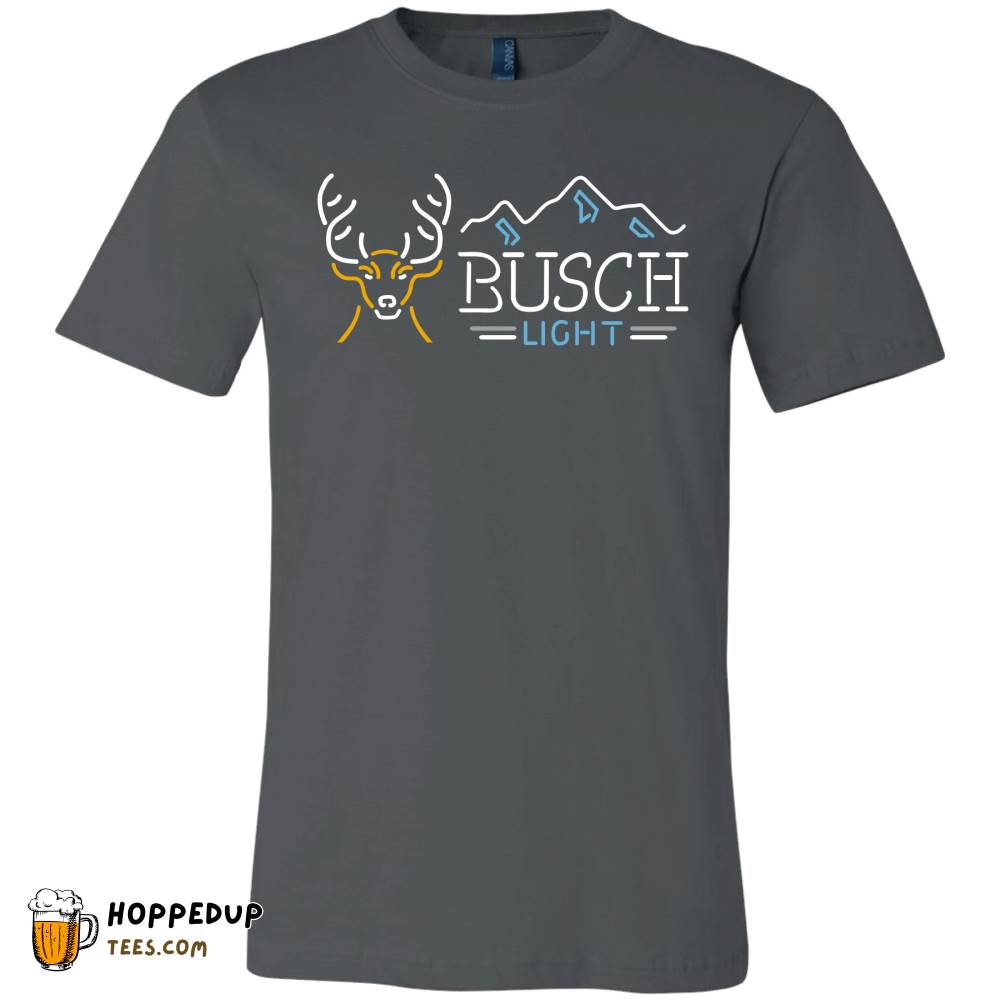 Busch Light Beer Neon Deer Black Tee HU