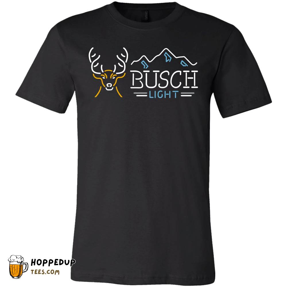 Busch Light Beer Neon Deer Black Tee HU