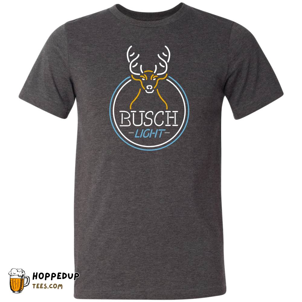 Busch Light Beer Neon Deer Circle Dark Heather T-Shirt HU