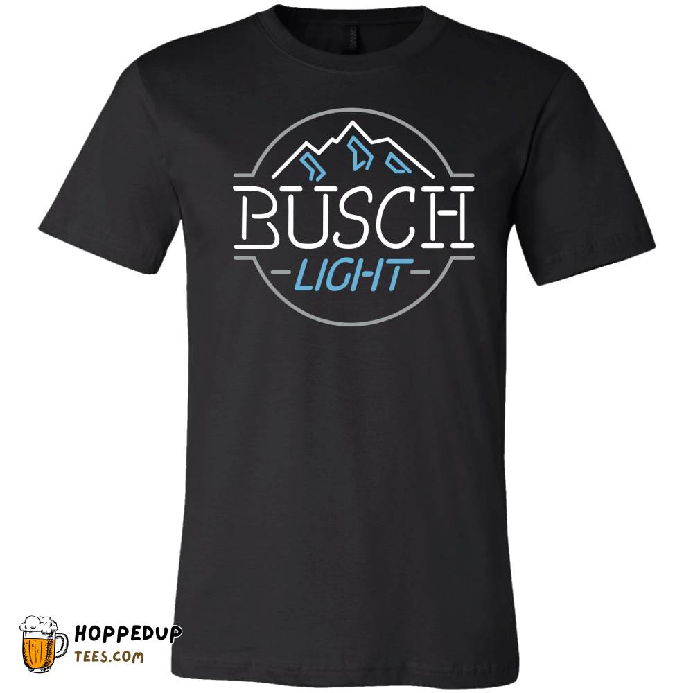 Busch Light Beer Neon Logo Black T-Shirt HU