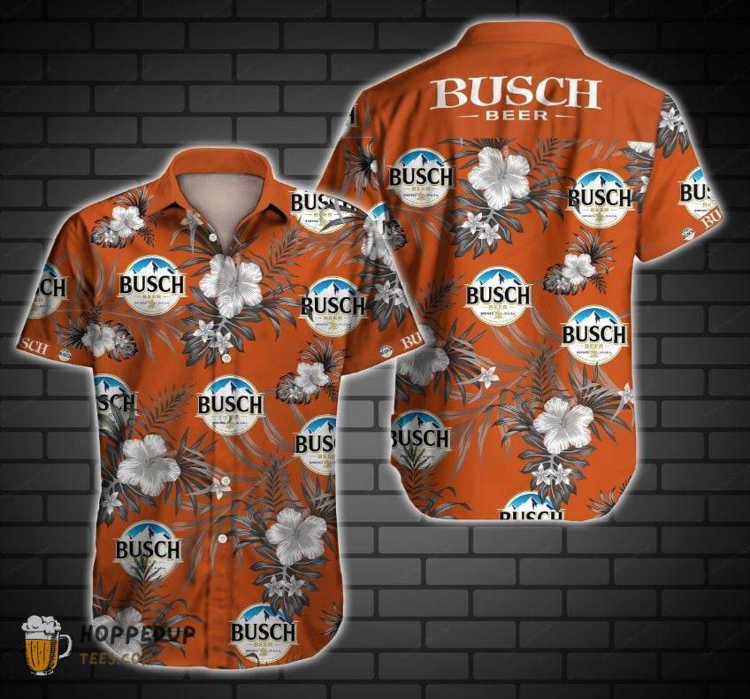 Busch Light Beer Orange Hawaiian Shirt