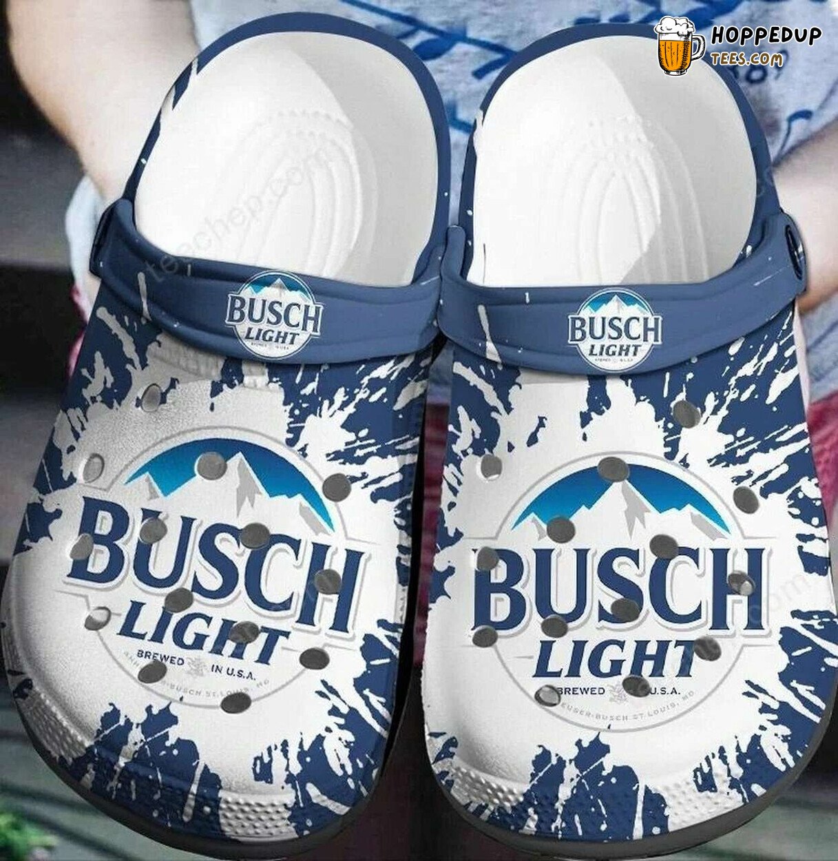 Busch Light Beer Themed Comfortable Unique Stylish Design Clogs