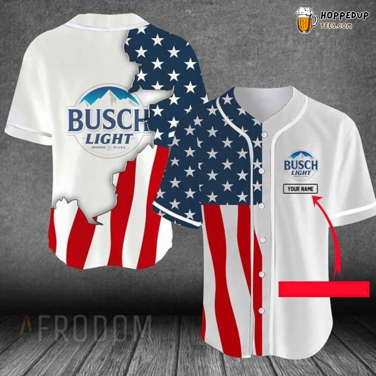 Busch Light Beer US Flag Theme Personalized Baseball Jersey Cool