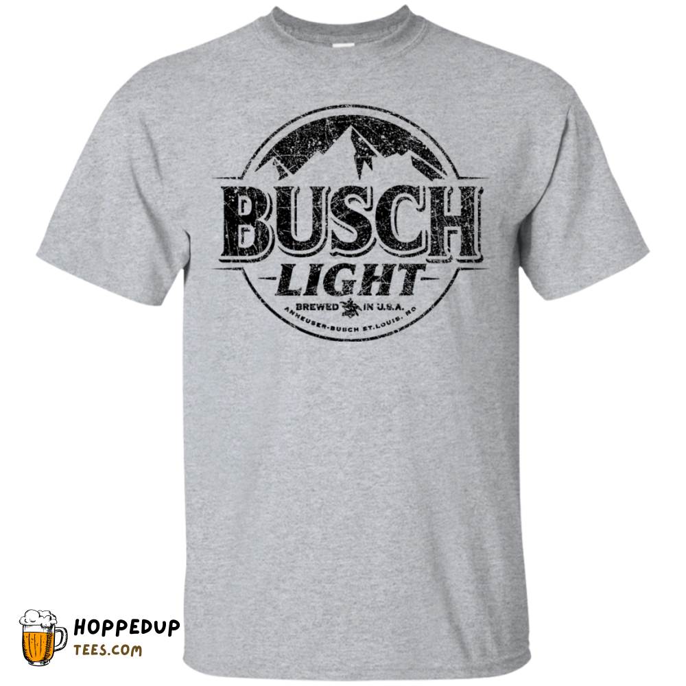 Busch Light Black Worn Label Pattern Tee HU