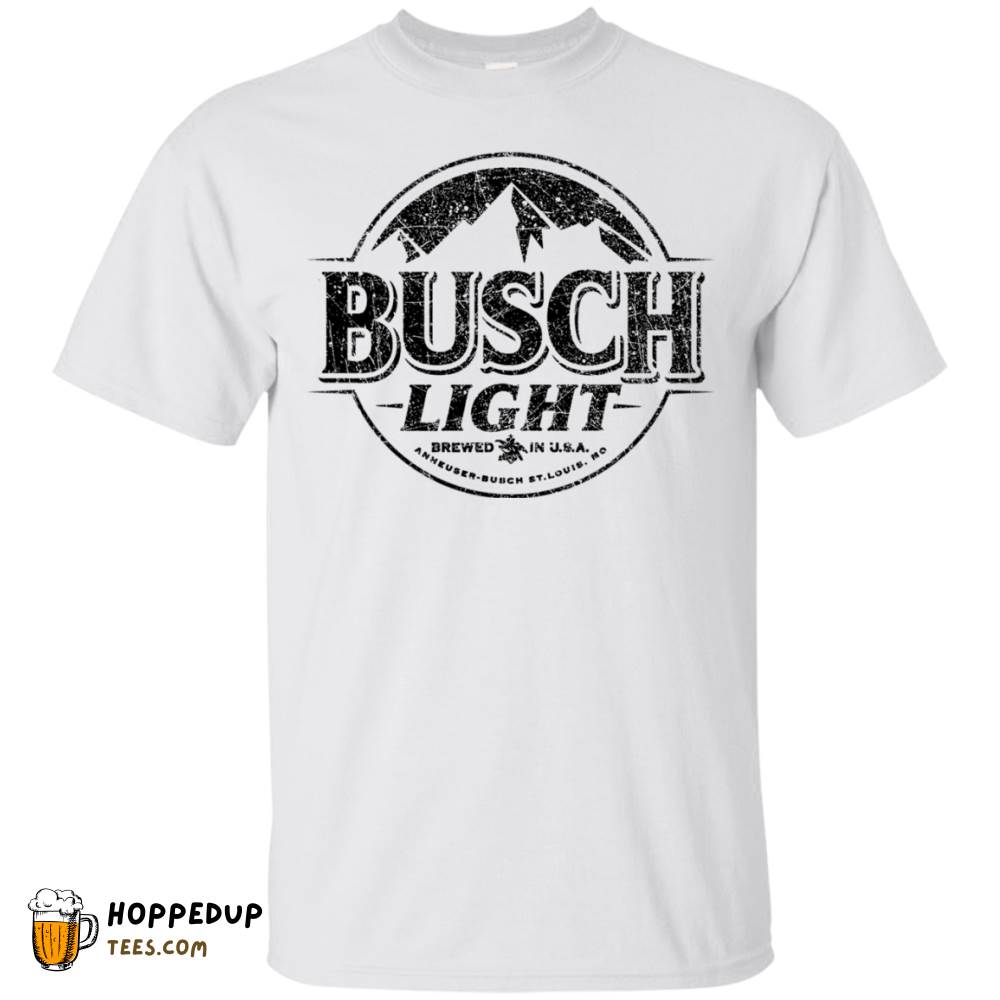 Busch Light Black Worn Label Pattern Tee HU