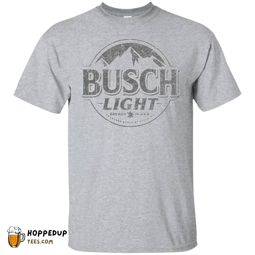 Busch Light Classic White Worn Label Pattern Tee HU