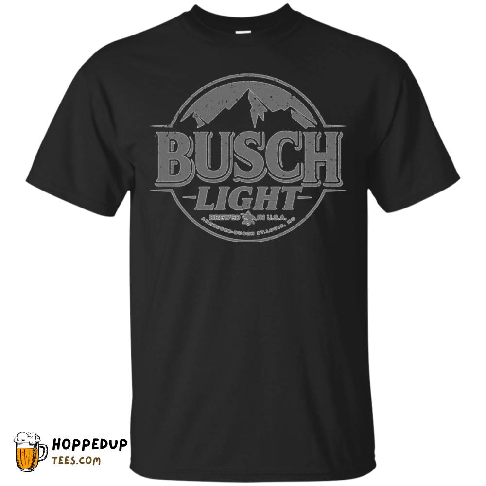 Busch Light Classic White Worn Label Pattern Tee HU