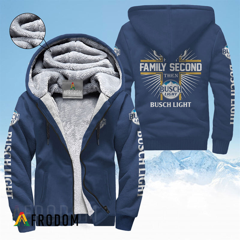 Busch Light Fleece Zip Up Hoodie HU Busch Light Fleece Zip Up Hoodie HU