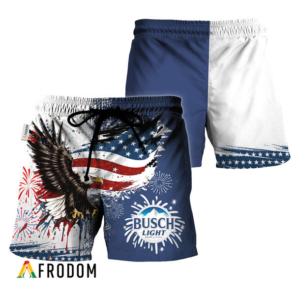 Busch Light Fourth Of July Eagle Hawaiian Shorts HU Busch Light Fourth Of July Eagle Hawaiian Shorts HU