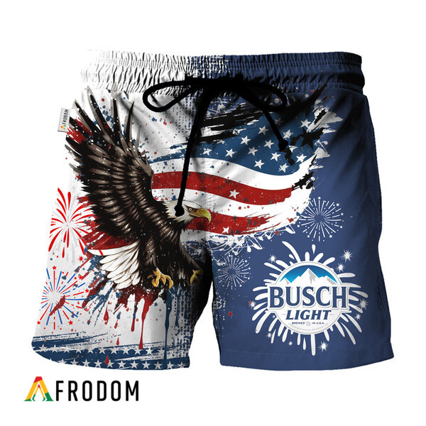 Busch Light Fourth Of July Eagle Hawaiian Shorts HU
