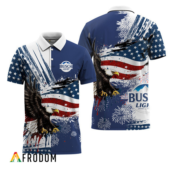 Busch Light Fourth Of July Eagle Polo Shirt HU
