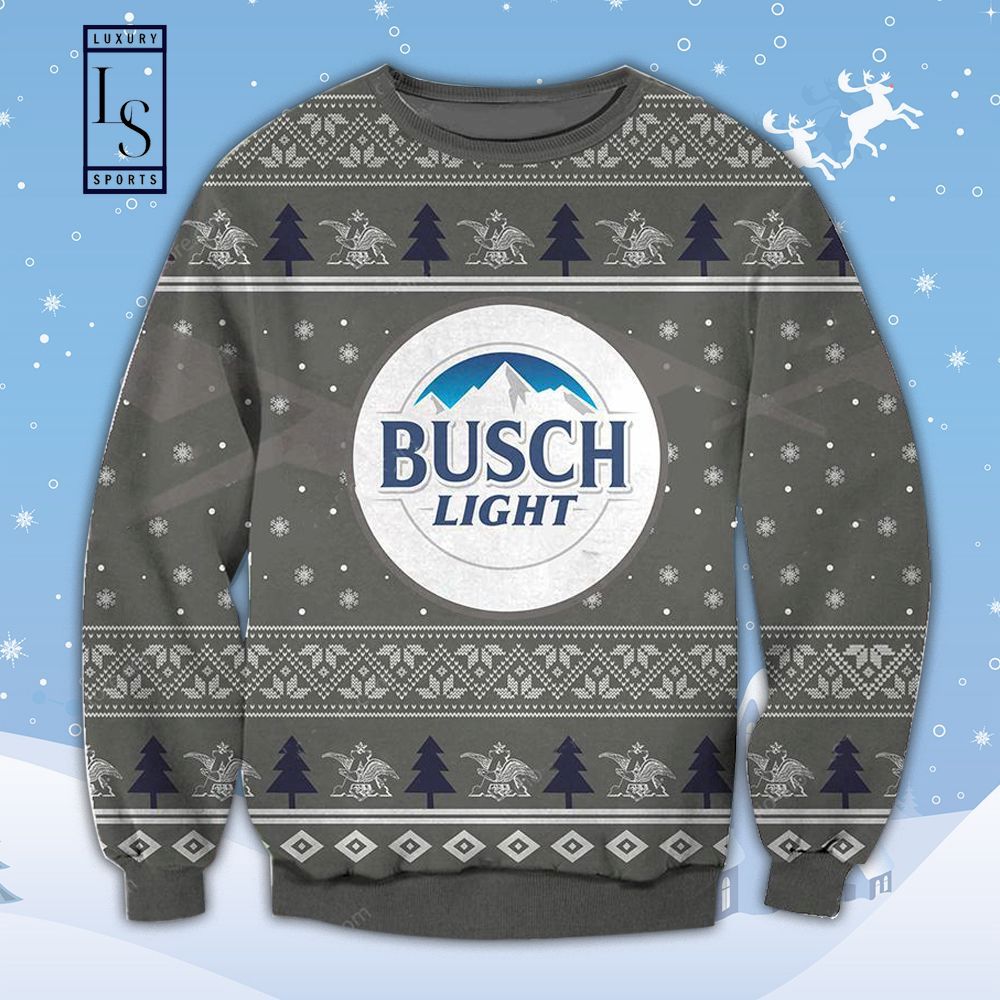 Busch Light Grey Ugly Christmas Sweater HU