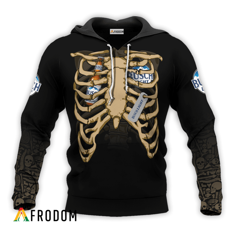 Busch Light Halloween Ribcage Hoodie HU