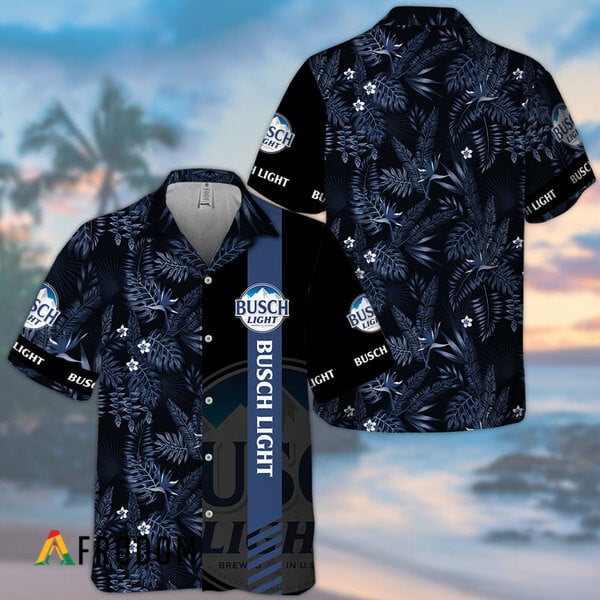 Busch Light Hawaiian Shirt Midnight Tropical Foliage HU