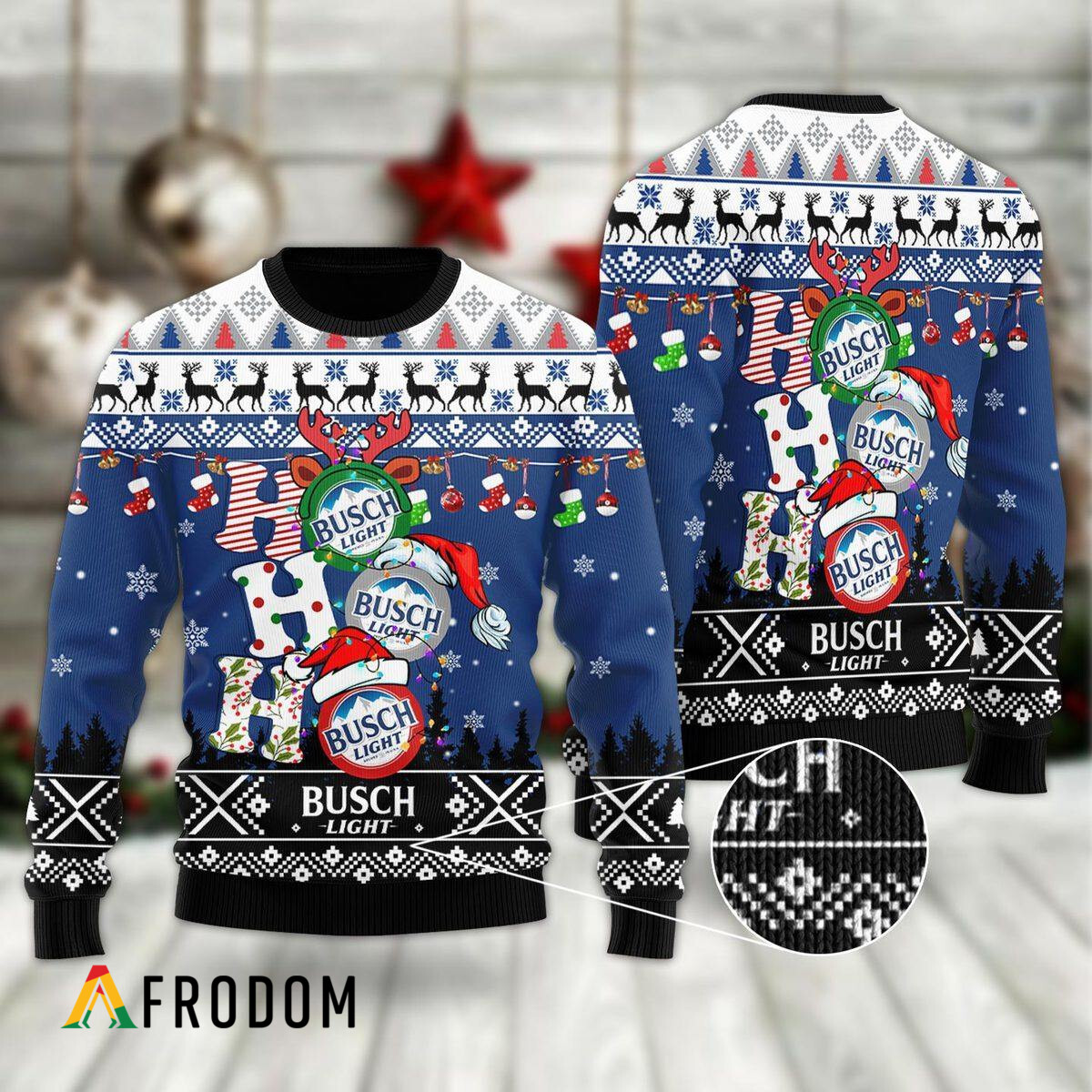 Busch Light Hohoho Ugly Christmas Sweater HU