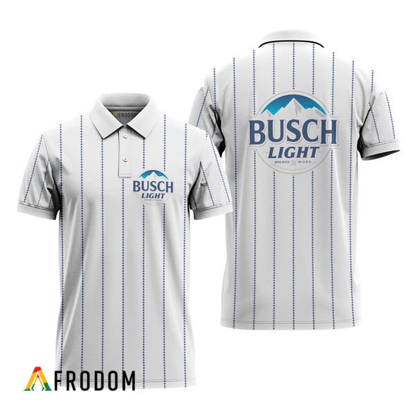 Busch Light Polo With White Stripe Pattern HU