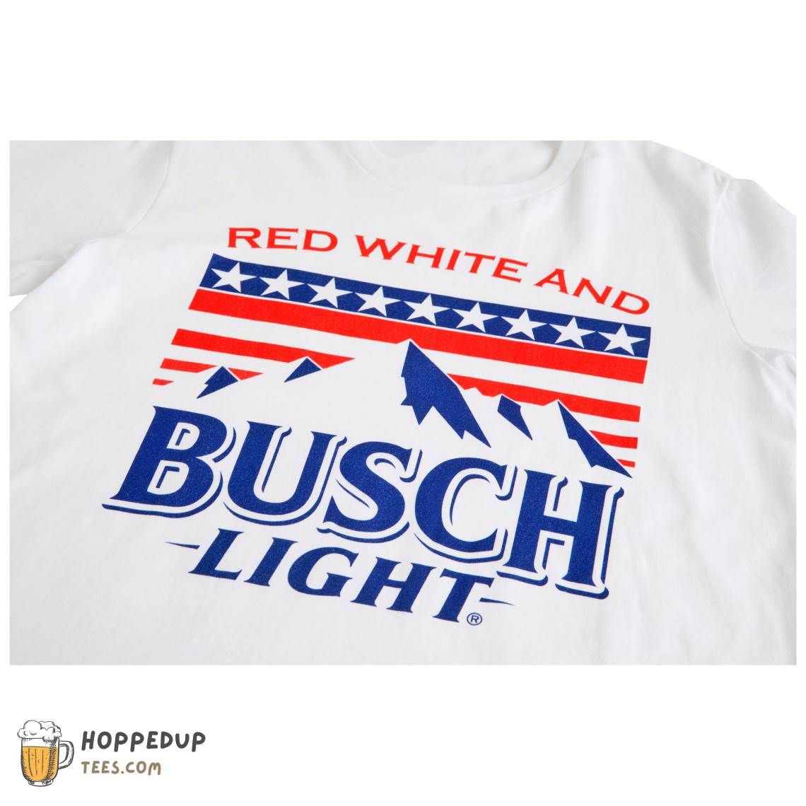 Busch Light Red White And Mountains Custom T-Shirt