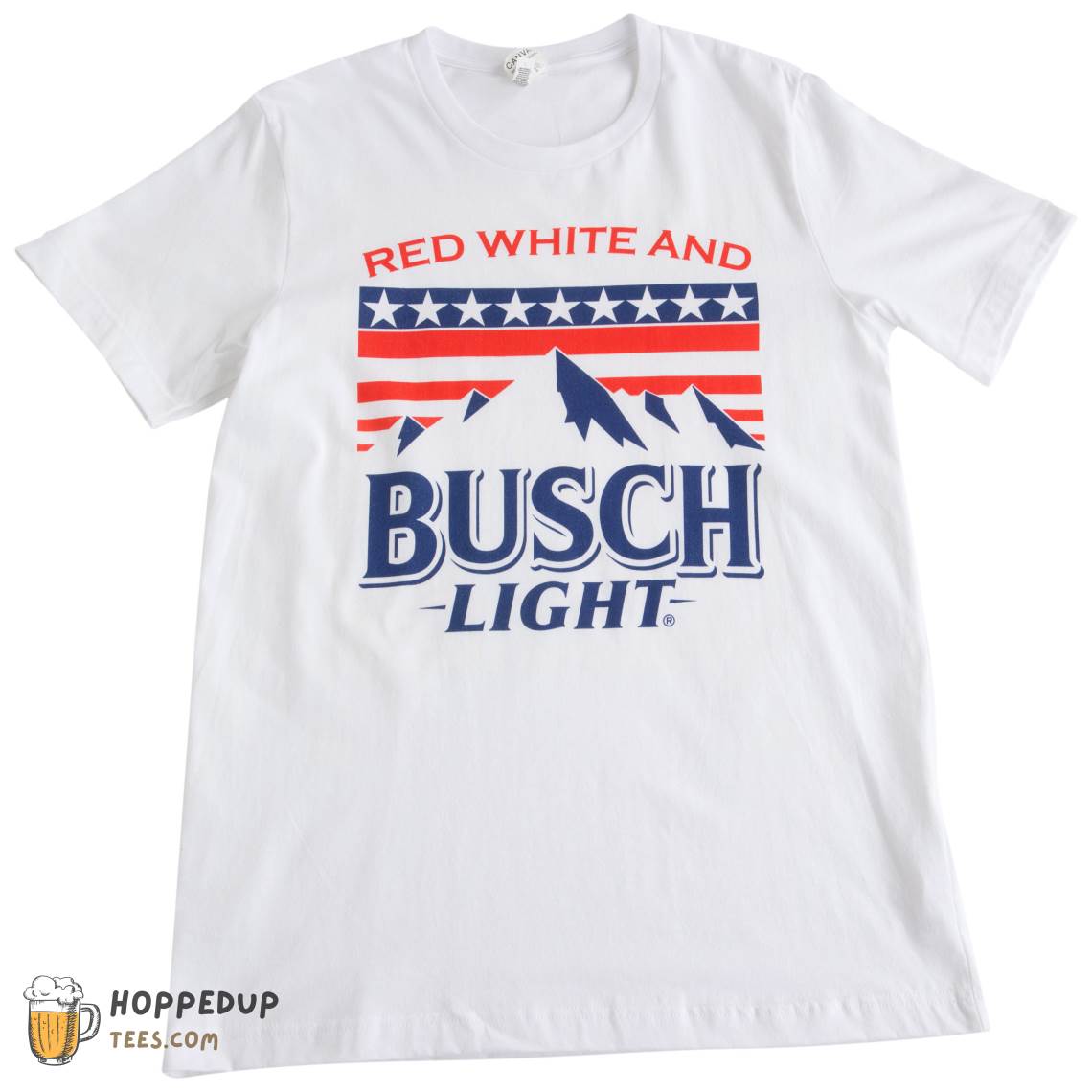 Busch Light Red White And Mountains Custom T-Shirt