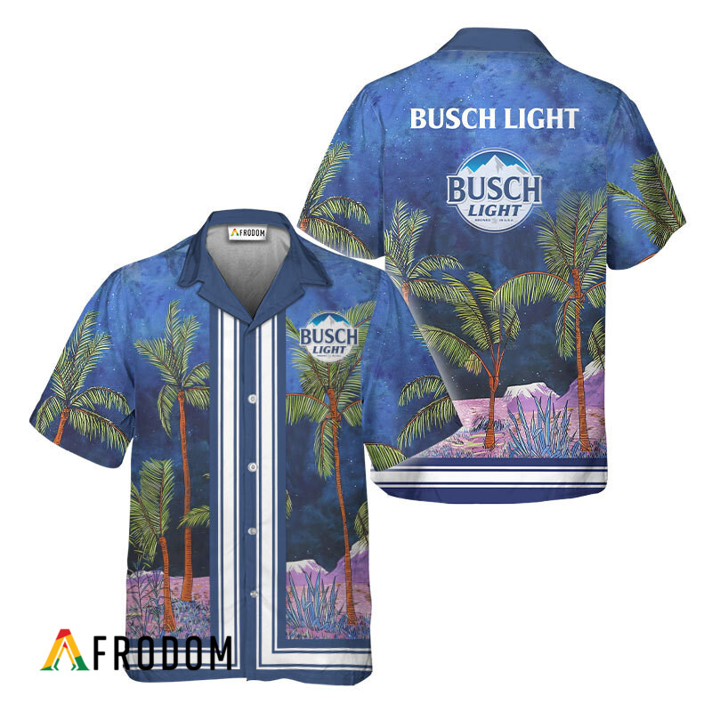 Busch Light Star Print Bermuda Hawaiian Shirt HU