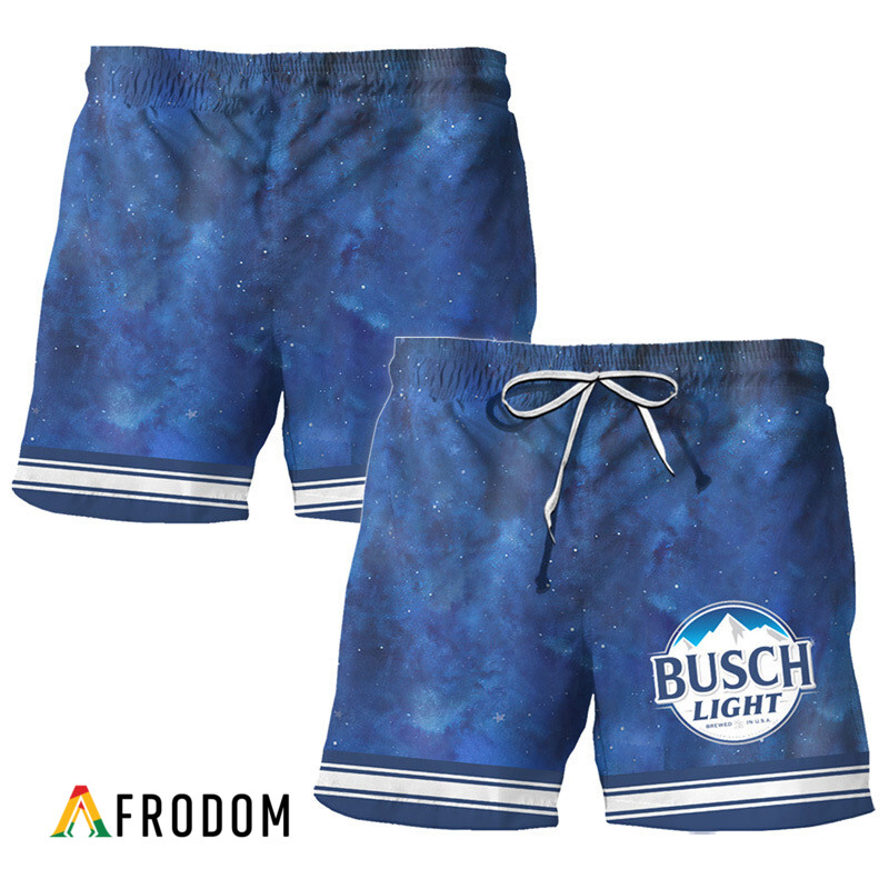 Busch Light Star Print Bermuda Hawaiian Shorts HU