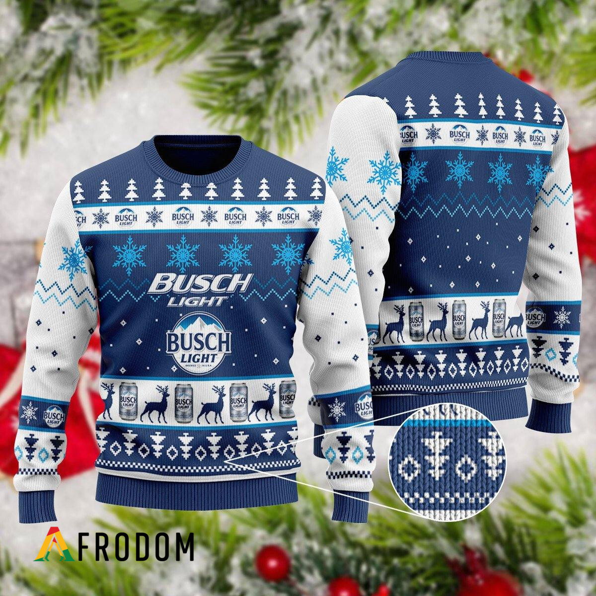 Busch Light Themed Festive Christmas Sweater HU