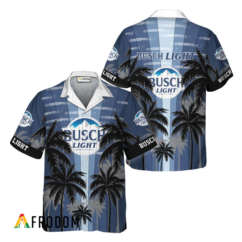 Busch Light Tropical Coconut Palms Hawaiian Shirt HU