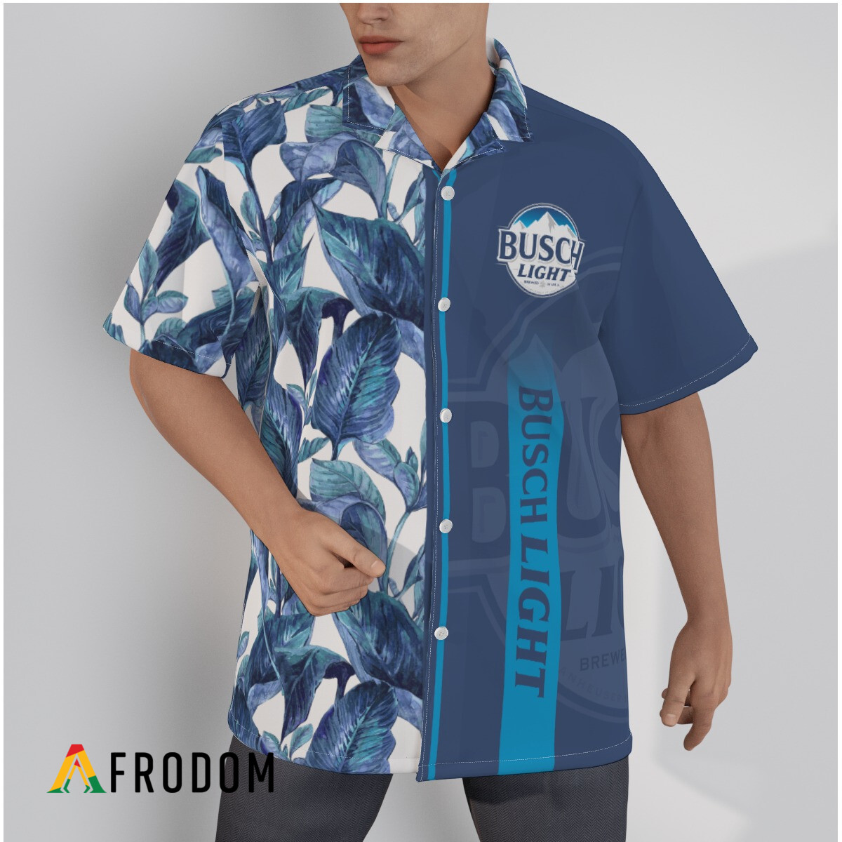 Busch Light Tropical Leaf Hawaiian Shirt And Shorts Set HU